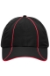 Mobile Preview: 6 Panel Polyester Cap in schwarz / rot
